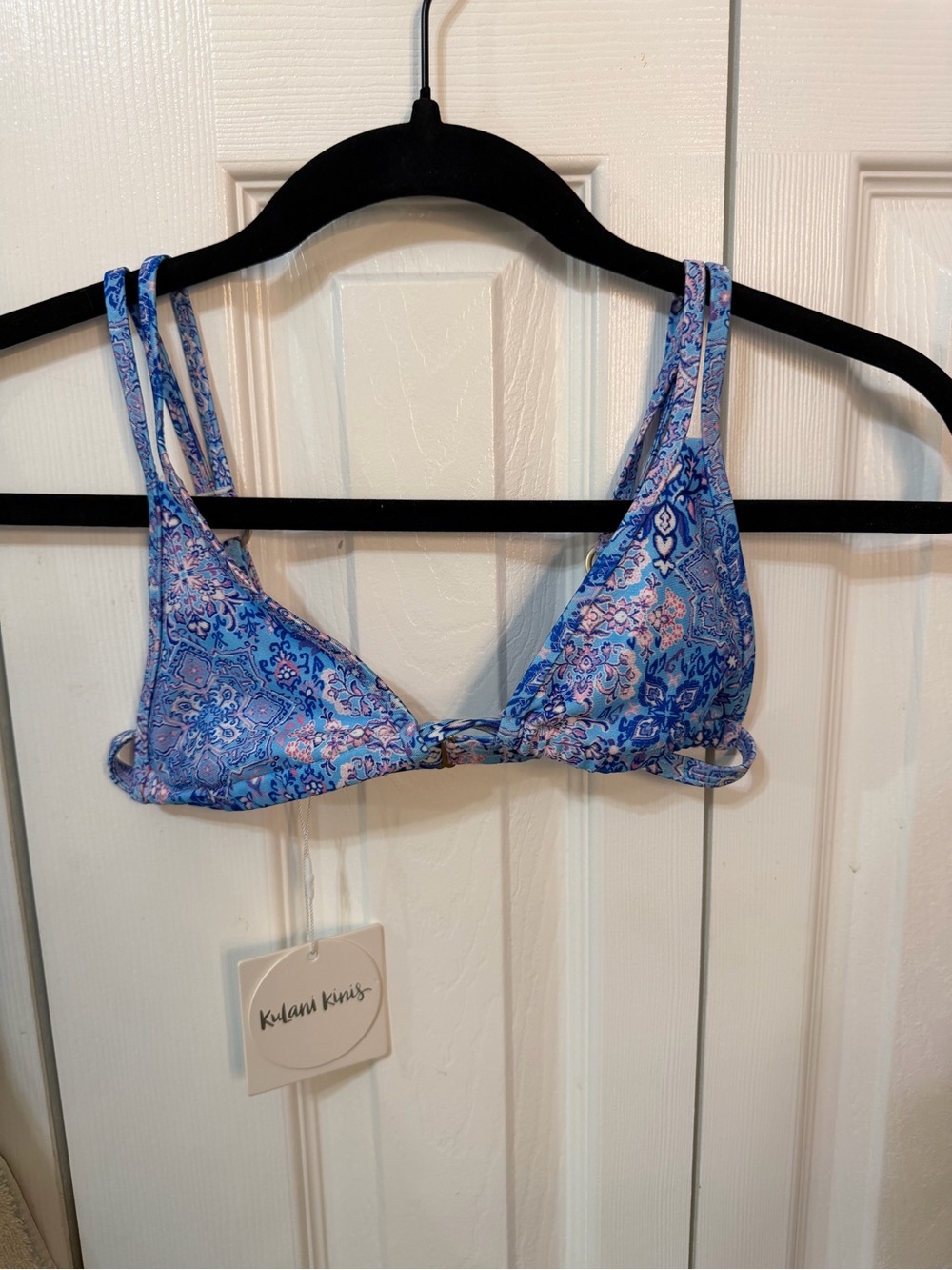 Kulani Kinis Blue Triangle Bikini Top with Double Straps-brand new with tags. XS